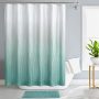 Customized Gradient Shower Curtain Waterproof Colorful Blue Purple Bath Curtain With 12 Hooks For Bathroom Decor cortina