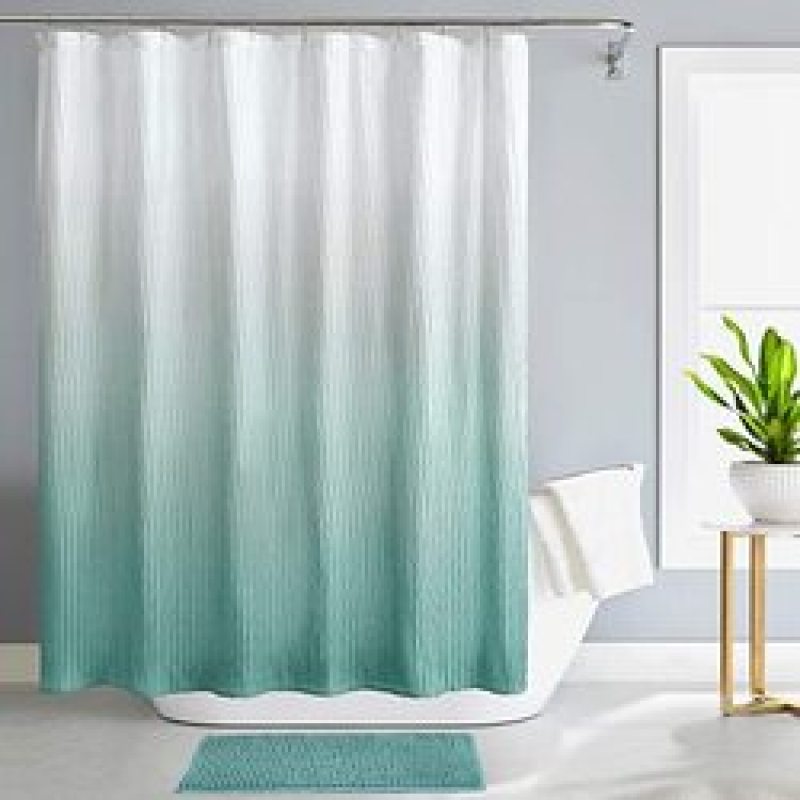 Customized Gradient Shower Curtain Waterproof Colorful Blue Purple Bath Curtain With 12 Hooks For Bathroom Decor cortina