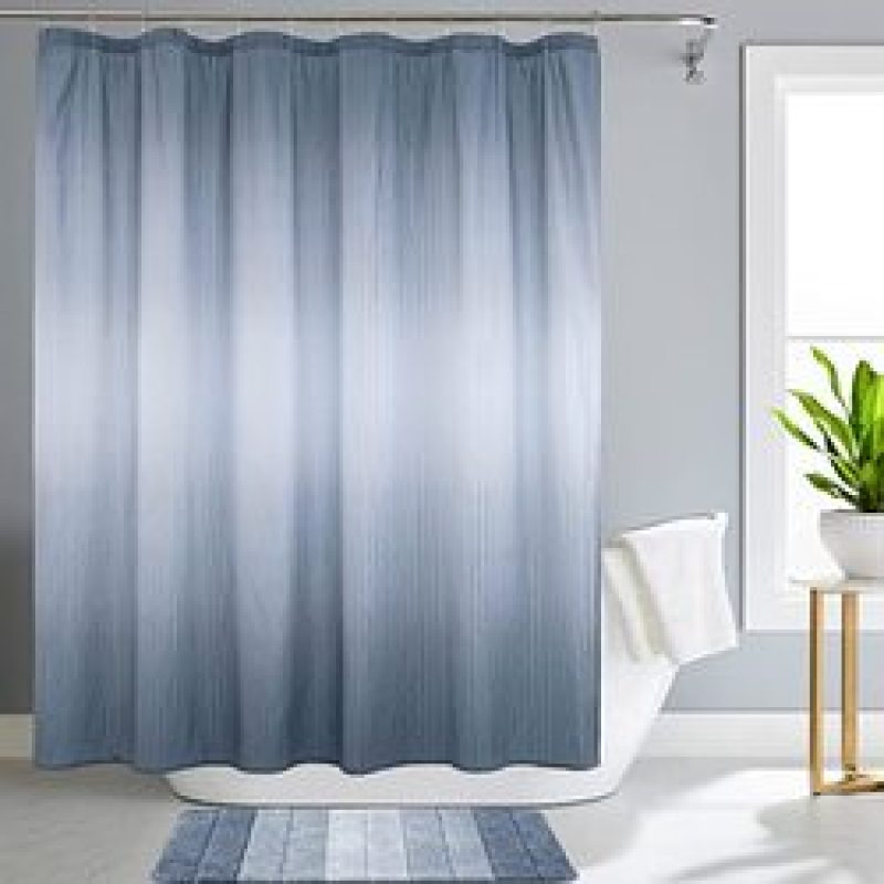 Customized Gradient Shower Curtain Waterproof Colorful Blue Purple Bath Curtain With 12 Hooks For Bathroom Decor cortina