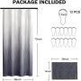 Customized Gradient Shower Curtain Waterproof Colorful Blue Purple Bath Curtain With 12 Hooks For Bathroom Decor cortina