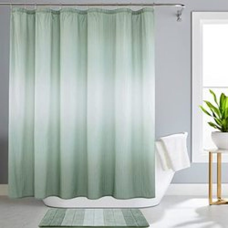 Customized Gradient Shower Curtain Waterproof Colorful Blue Purple Bath Curtain With 12 Hooks For Bathroom Decor cortina
