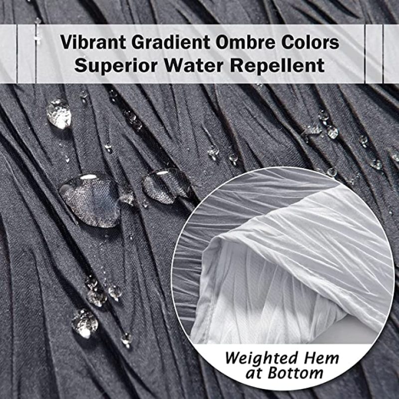 Customized Gradient Shower Curtain Waterproof Colorful Blue Purple Bath Curtain With 12 Hooks For Bathroom Decor cortina