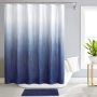 Customized Gradient Shower Curtain Waterproof Colorful Blue Purple Bath Curtain With 12 Hooks For Bathroom Decor cortina