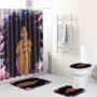 3D African Girls Shower Curtain Bath Mat Toilet Pad Set Non-slip Toilet Bathroom Decor Carpet Waterproof Shower Curtain Set