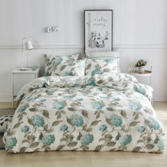 Wholesale Fashion White Flower Pattern 100% Cotton Yellow Bedding Sets, Stock Cheap 3 Pc King Size Soft Bedding Set/