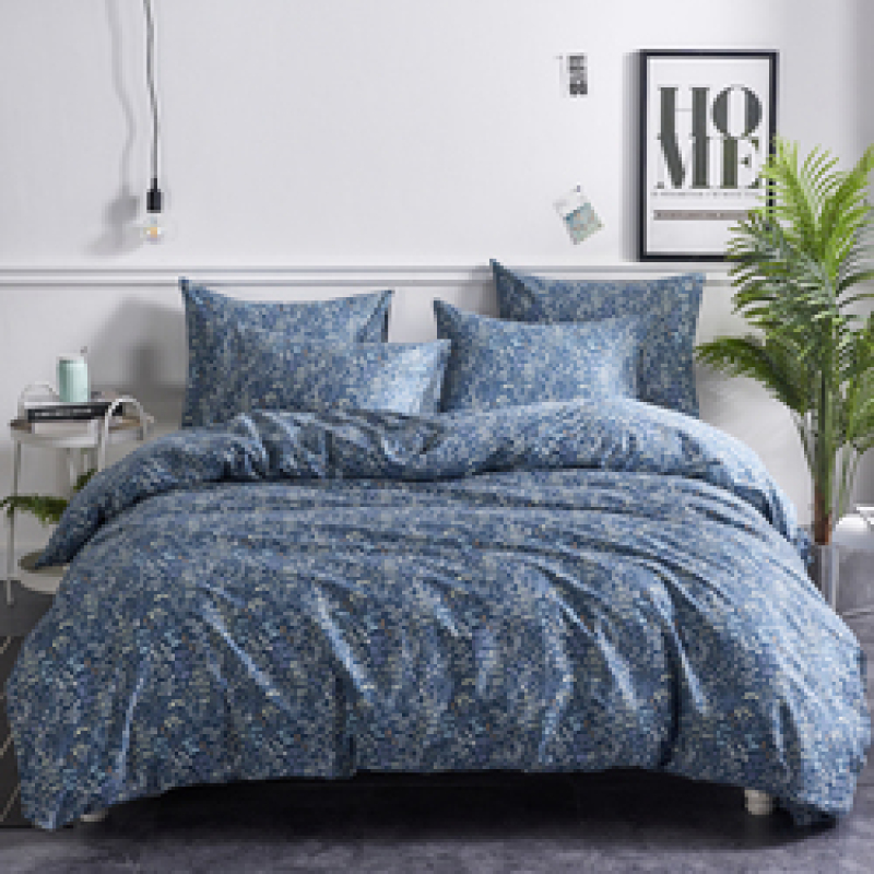 Wholesale Fashion White Flower Pattern 100% Cotton Yellow Bedding Sets, Stock Cheap 3 Pc King Size Soft Bedding Set/