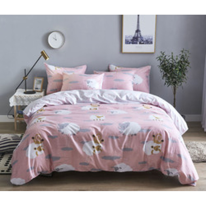 Wholesale Fashion White Flower Pattern 100% Cotton Yellow Bedding Sets, Stock Cheap 3 Pc King Size Soft Bedding Set/