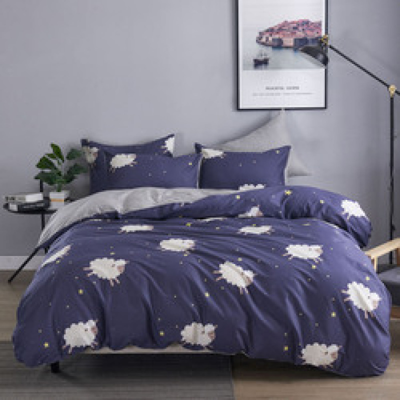 Wholesale Fashion White Flower Pattern 100% Cotton Yellow Bedding Sets, Stock Cheap 3 Pc King Size Soft Bedding Set/