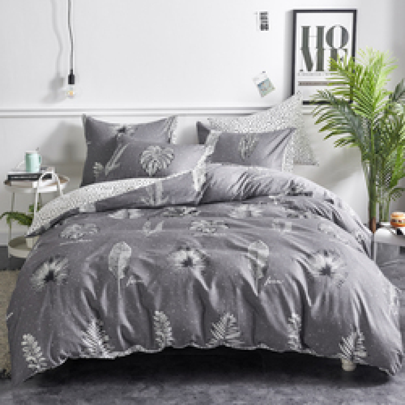 Wholesale Fashion White Flower Pattern 100% Cotton Yellow Bedding Sets, Stock Cheap 3 Pc King Size Soft Bedding Set/