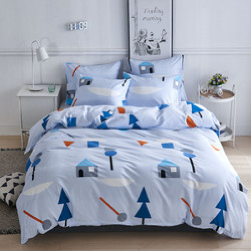 Wholesale Fashion White Flower Pattern 100% Cotton Yellow Bedding Sets, Stock Cheap 3 Pc King Size Soft Bedding Set/