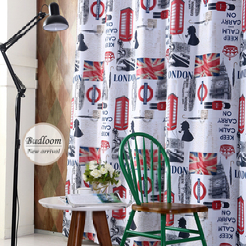 London Style Blackout Curtains For Living Room Bedroom,Children Boys Girls Cartoon Window Shade Screens/