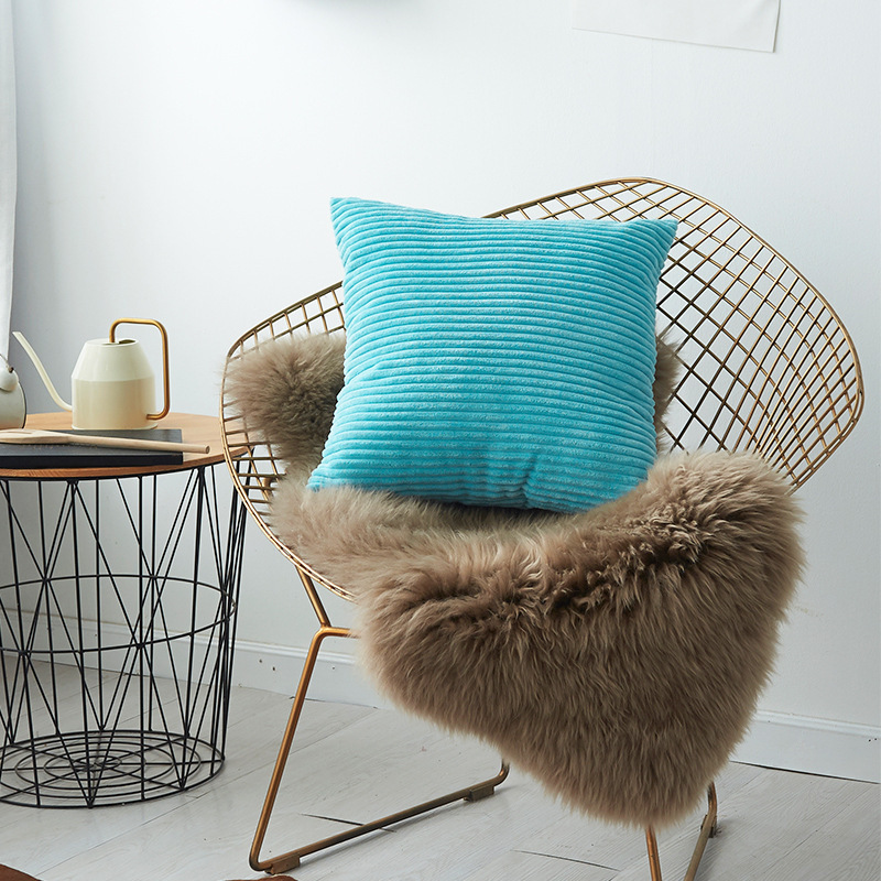 Wholesale 45Cm X 45Cm Pure Colors Corduroy Decorative Pillow Case, Cushion Cover For Sofa Seat$