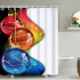 Christmas Printable Bathroom Curtain Waterproof Fabric Santa Claus Christmas Shower Curtains