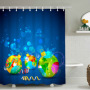 Christmas Printable Bathroom Curtain Waterproof Fabric Santa Claus Christmas Shower Curtains