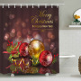 Christmas Printable Bathroom Curtain Waterproof Fabric Santa Claus Christmas Shower Curtains