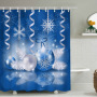 Christmas Printable Bathroom Curtain Waterproof Fabric Santa Claus Christmas Shower Curtains