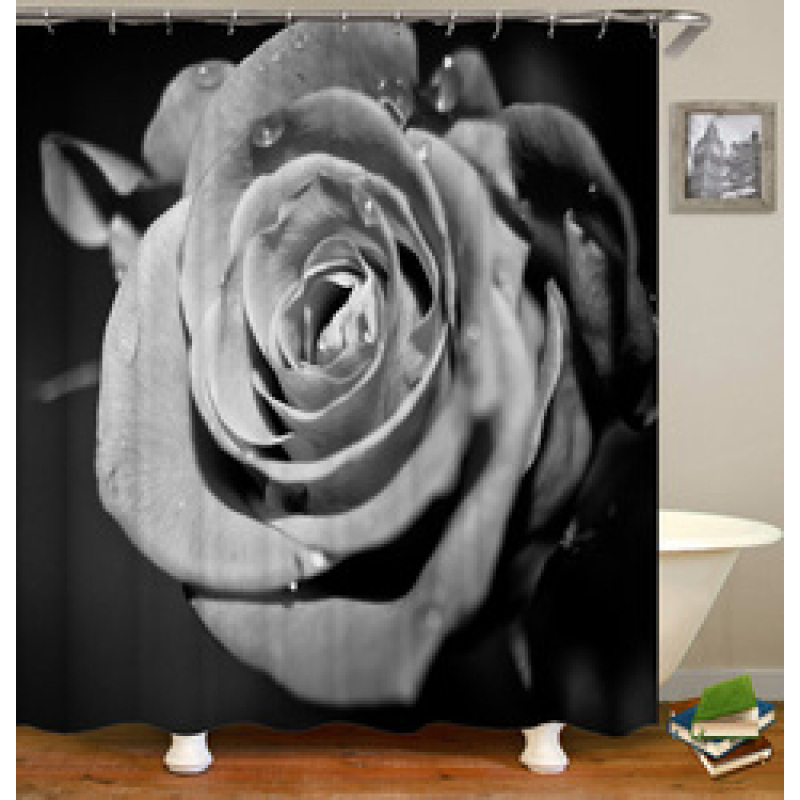 Bohemian design Mandala purple rose PEVA bathroom shower curtain white background waterproof bath screen bath accessories/