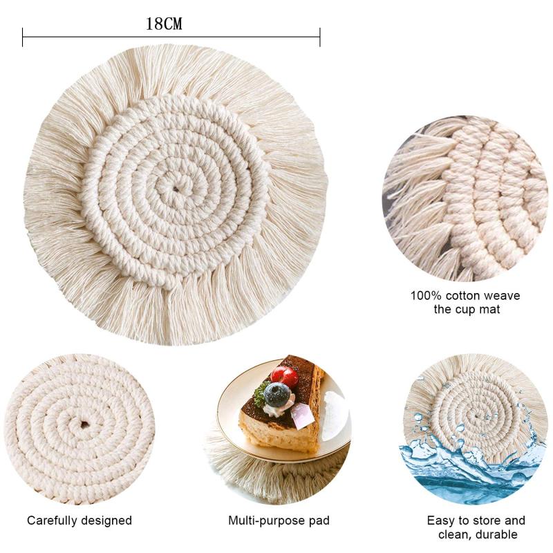 도매 수제 손으로 짠 보헤미아 스타일 미끄럼 방지 내열 컵 매트 컵 꽃병 양초 침실 책상 장식