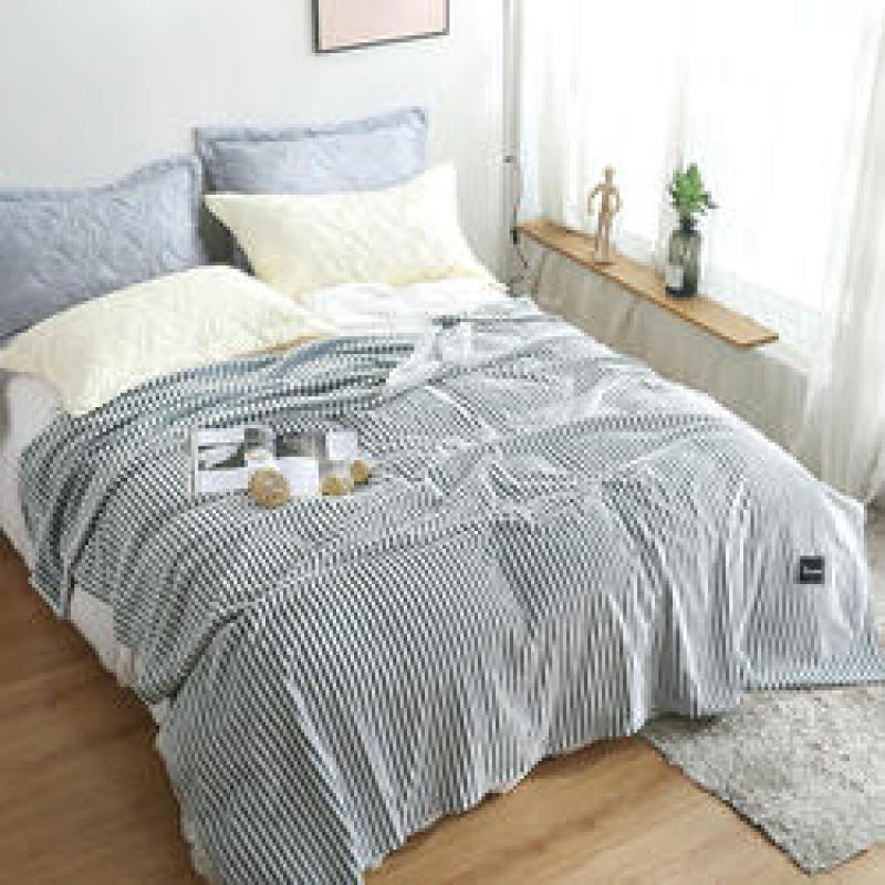 Classic Blankets for Beds Green Striped Warm Plaid Sofa for Winter couverture polaire Coral Fleece Bed Cover Flannel Blanket/
