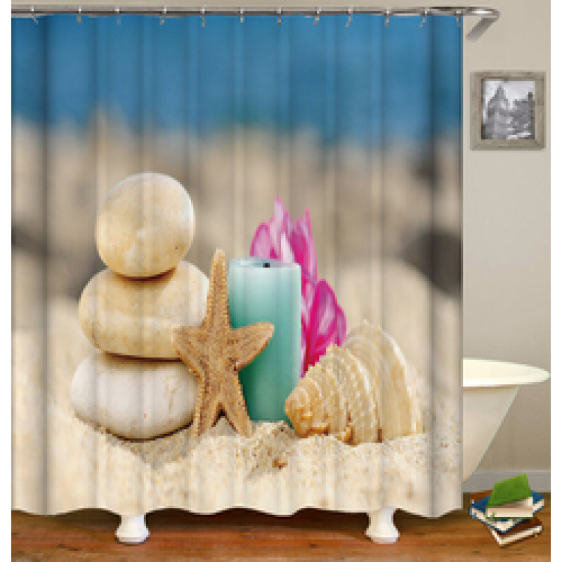 Digital custom printed Simple Geometric Figure Shower Curtain China 3d Wholesale 72x72 Shower Curtain