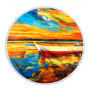 Custom Microfiber Beach Towel Cleaning Cloth, Round Oil Painting Oversized Tassel Beach Towel#