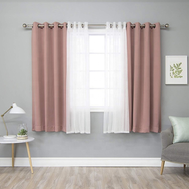 Ultrathin double layer sunscreen decorative burn out sheer curtain