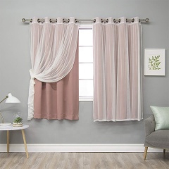 Ultrathin double layer sunscreen decorative burn out sheer curtain