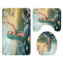 Hot Mermaid Printing Shower Curtain Carpet Floor Mat Four-piece Combination Bathroom Mat Set ,Nice Shower Curtain/
