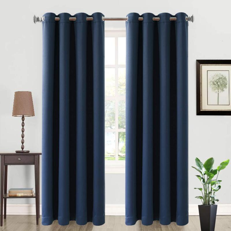 100% Blackout 3 Pass Fabric, Elegant Curtains For The Living Room Custom Made/