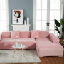 Solid Color Corner Sofa Covers For Living Room Elastic Velvet Slipcovers Couch Cover Stretch Sofa Towel 1/2/3/4 Seater