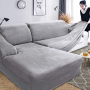 Solid Color Corner Sofa Covers For Living Room Elastic Velvet Slipcovers Couch Cover Stretch Sofa Towel 1/2/3/4 Seater