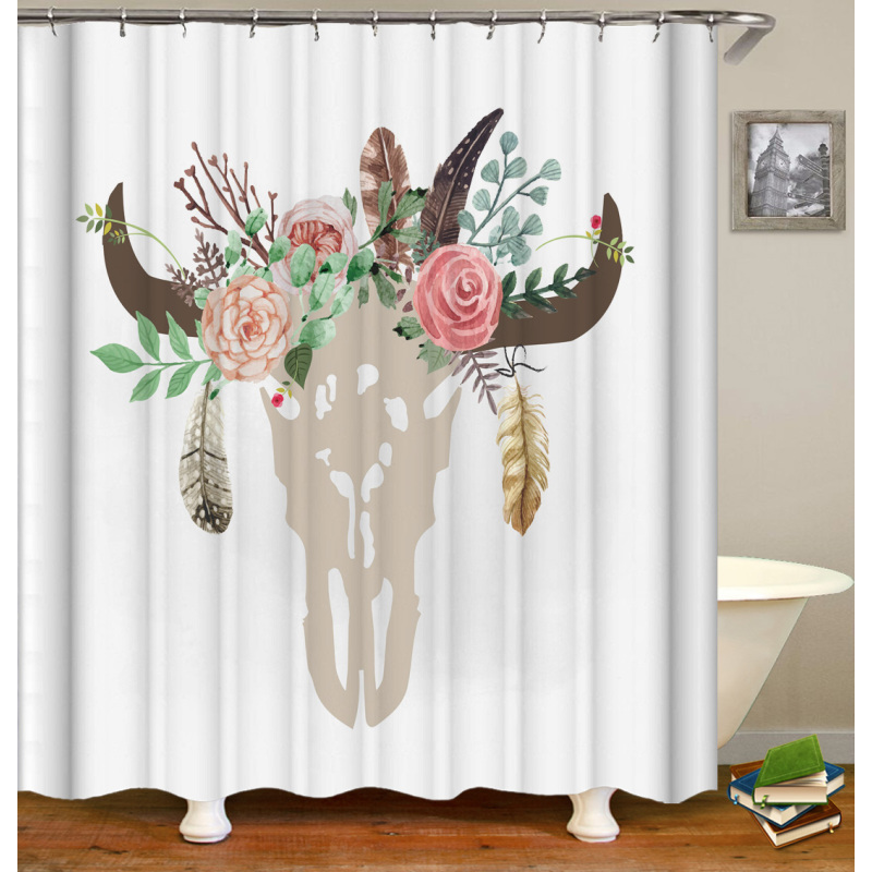 Decorative Print Waterproof Colorful Funny bath shower curtains custom designer polyester bathroom shower curtain
