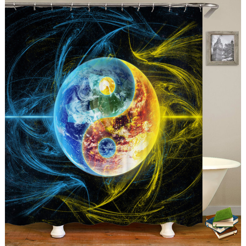 Decorative Print Waterproof Colorful Funny bath shower curtains custom designer polyester bathroom shower curtain