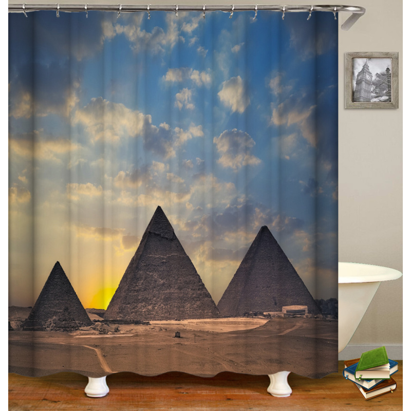 Decorative Print Waterproof Colorful Funny bath shower curtains custom designer polyester bathroom shower curtain