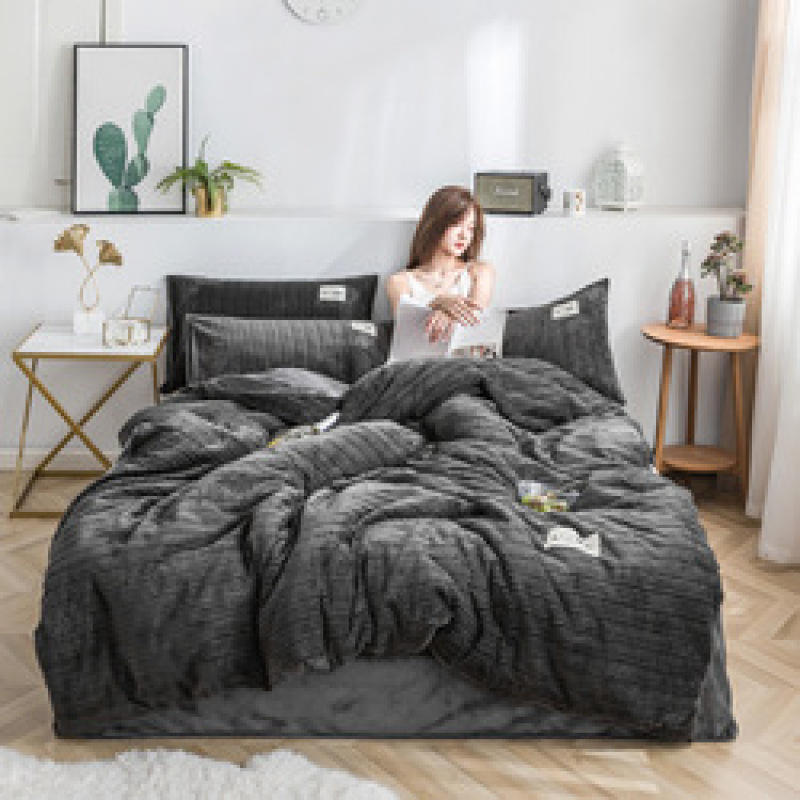 Home Bed Cover Bed Sheet Sets Bedding, Custom Solid Color Velvet Comforter Set Bedding/