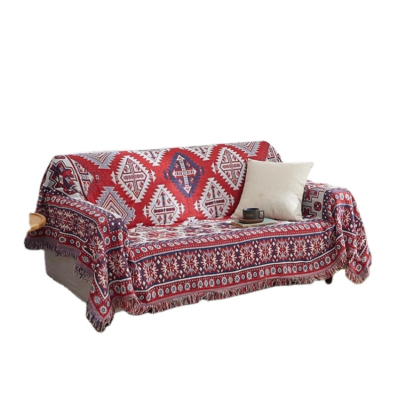Home Goods Double Sided Knitted Sofa Cover Throw Blanket, Cozy Living Room Throw Sofa Blankets With Tassels/
