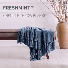 Tassel Fringe Throw Blanket Velvety Texture Decorative Throw for Sofa Couch Bed Soft Silky Cozy Lightweight/