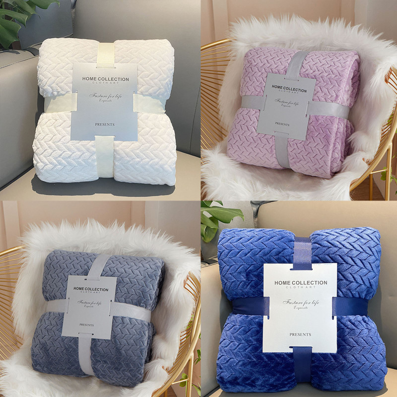 Solid Color Hugging Blanket Cozy Coral Fleece Warm Winter Bed Blankets Soft Plush Lightweight Nap Sleep Throw Blanket Sofa Mant/