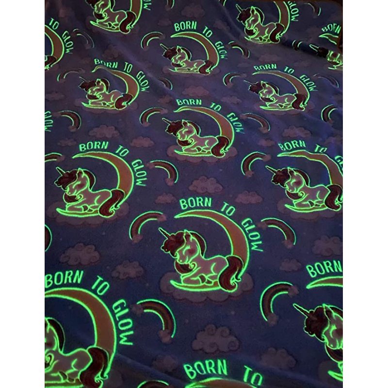 Amazon Hot Sell Glow in the Dark Blanket Luminous Kids Baby Unicorn Blanket, Super Soft Fuzzy Fluffy Plush Furry Throw Blanket/