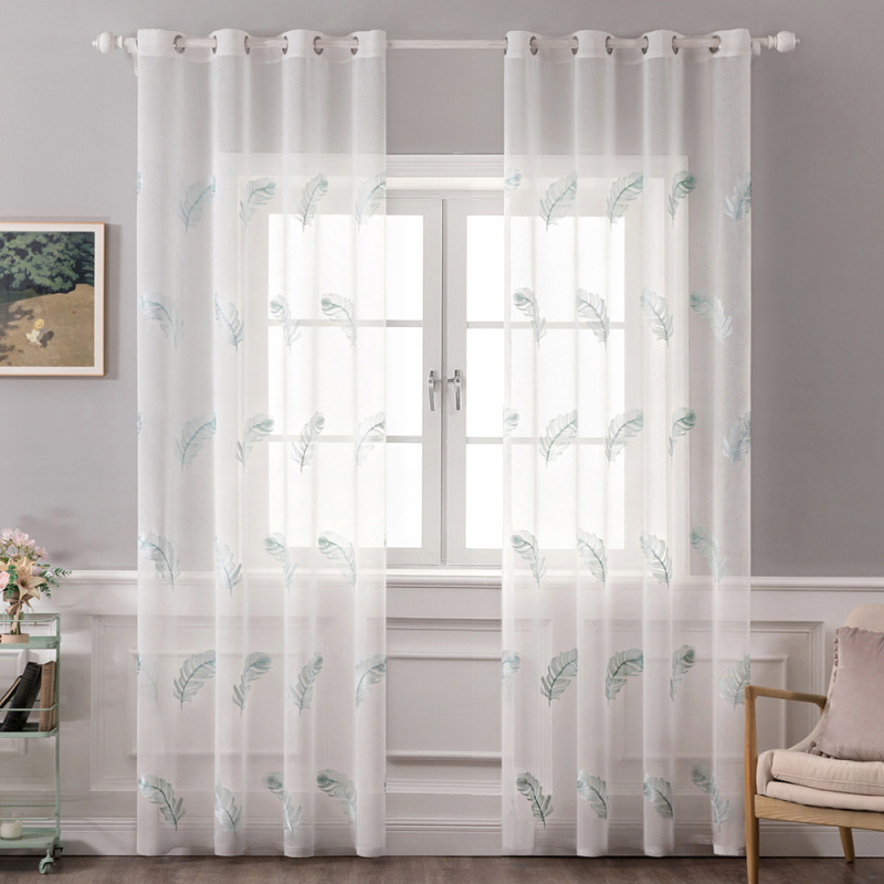 Cheap Embroidery Feathers Used Hotel Living Room Sheer Curtain, Hot Selling Products Wholesale Bedroom Sheer Curtain/