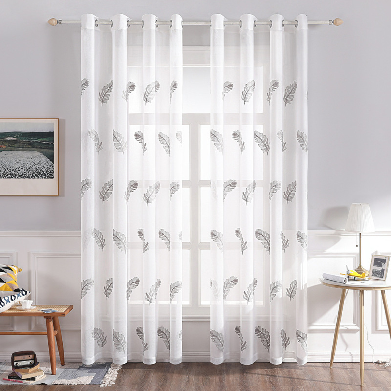 Cheap Embroidery Feathers Used Hotel Living Room Sheer Curtain, Hot Selling Products Wholesale Bedroom Sheer Curtain/