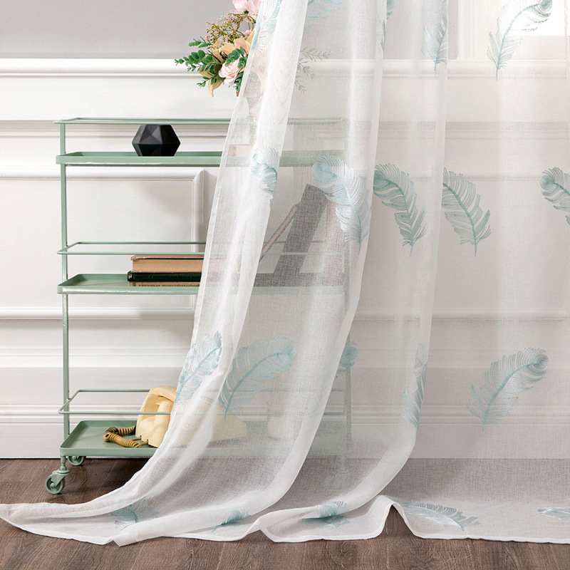 Cheap Embroidery Feathers Used Hotel Living Room Sheer Curtain, Hot Selling Products Wholesale Bedroom Sheer Curtain/