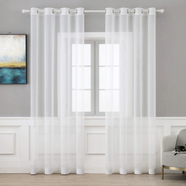 Europe Solid White Bedroom Kitchen Window Tulle Sheer Curtain,  Living Room Modern Voile Treatments Drapes Sheer Curtain/