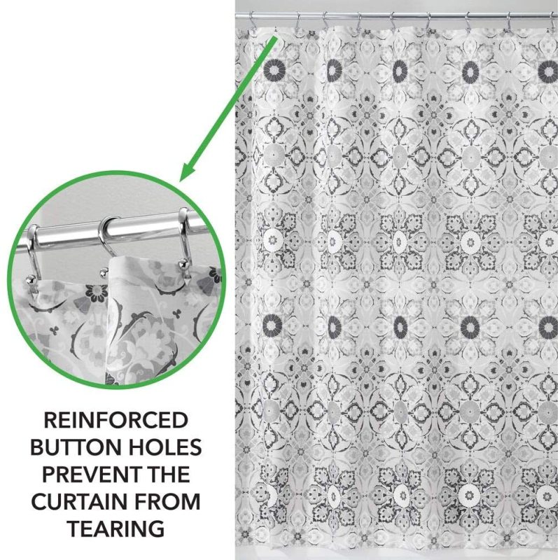 Decorative medal printing shower custion,Heavy Shower Curtain With Bath Mat