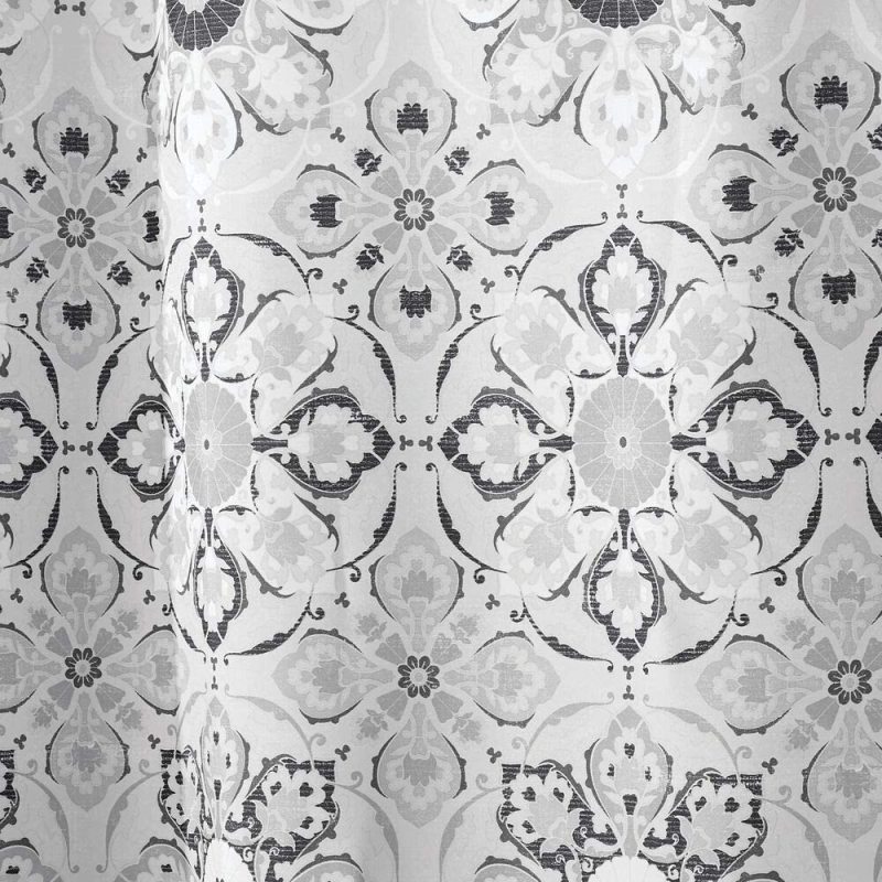 Decorative medal printing shower custion,Heavy Shower Curtain With Bath Mat