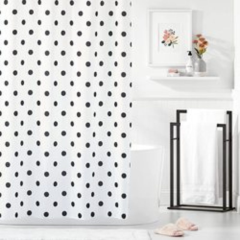 Decorative medal printing shower custion,Heavy Shower Curtain With Bath Mat