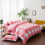 Grey  Bed Comforter Set, Grey Plaid Print Kid Bedding Set/
