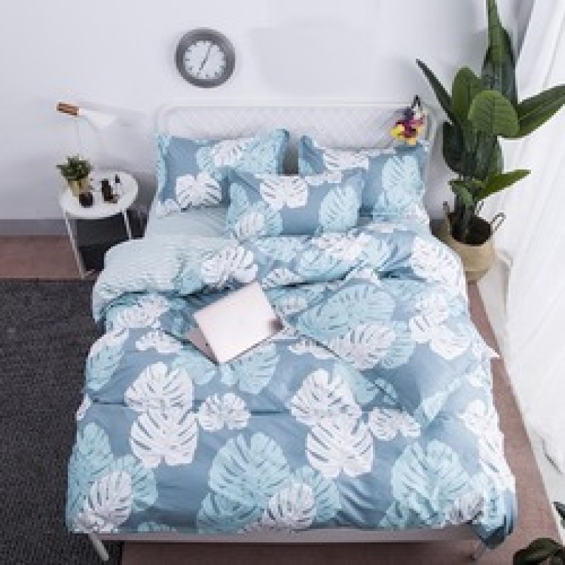 Grey  Bed Comforter Set, Grey Plaid Print Kid Bedding Set/