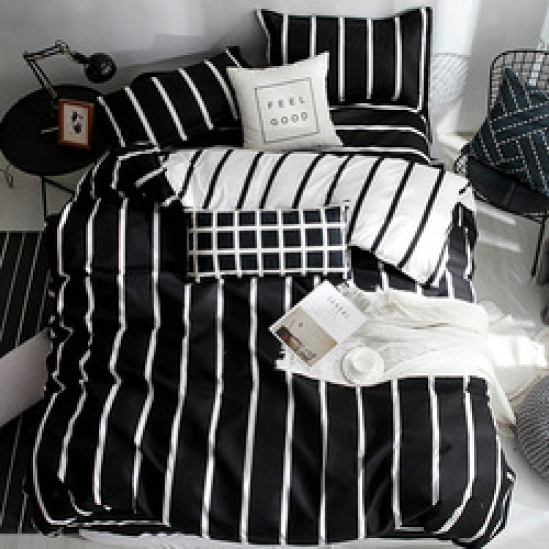 Grey  Bed Comforter Set, Grey Plaid Print Kid Bedding Set/