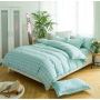 Grey  Bed Comforter Set, Grey Plaid Print Kid Bedding Set/